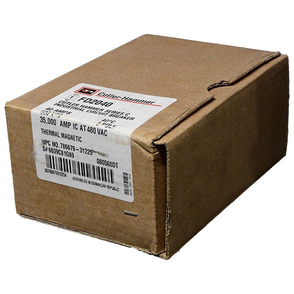 FD2040 Eaton/Cutler Hammer 40A 600V 2P Circuit Breaker -New -SES