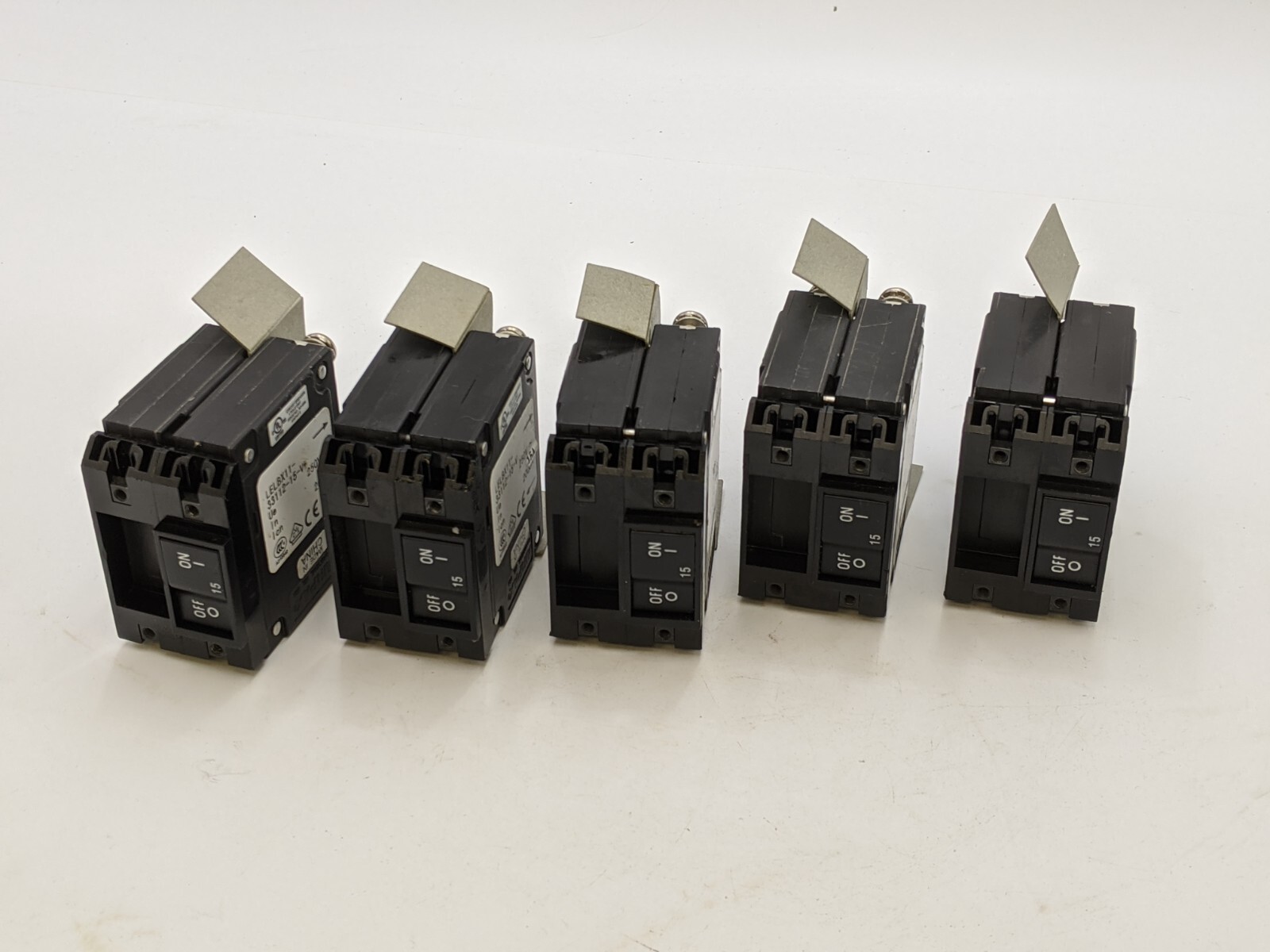 5Pc Airpax LELBX11-33112-15-V Circuit Breaker 15A 2P 120/240V 18.8A Trip LELBX11