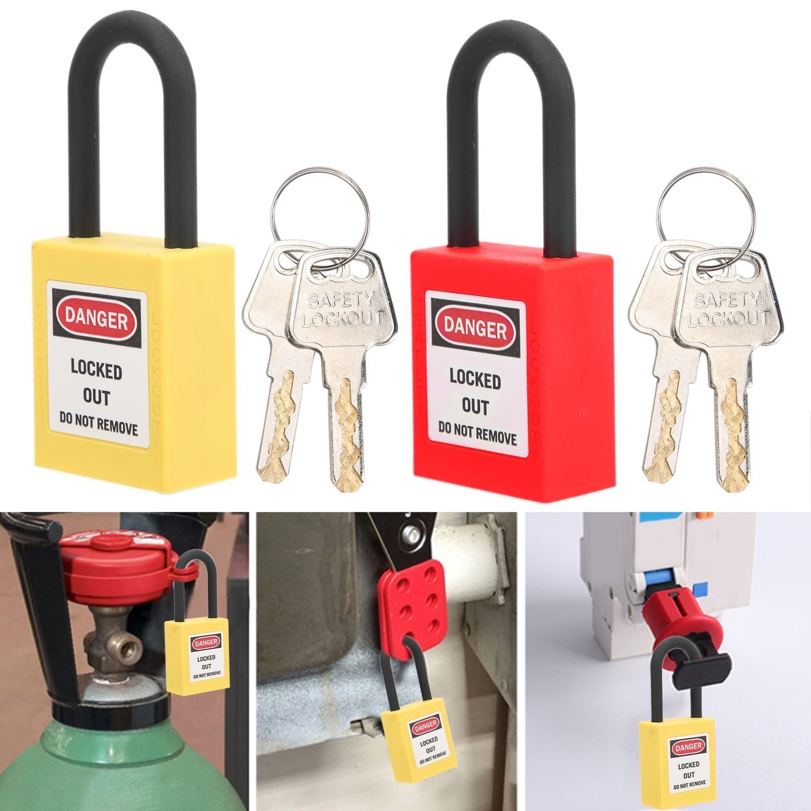 38mm Lockout Lock Nylon Industrial Engineering Insulation Security Dustproof De