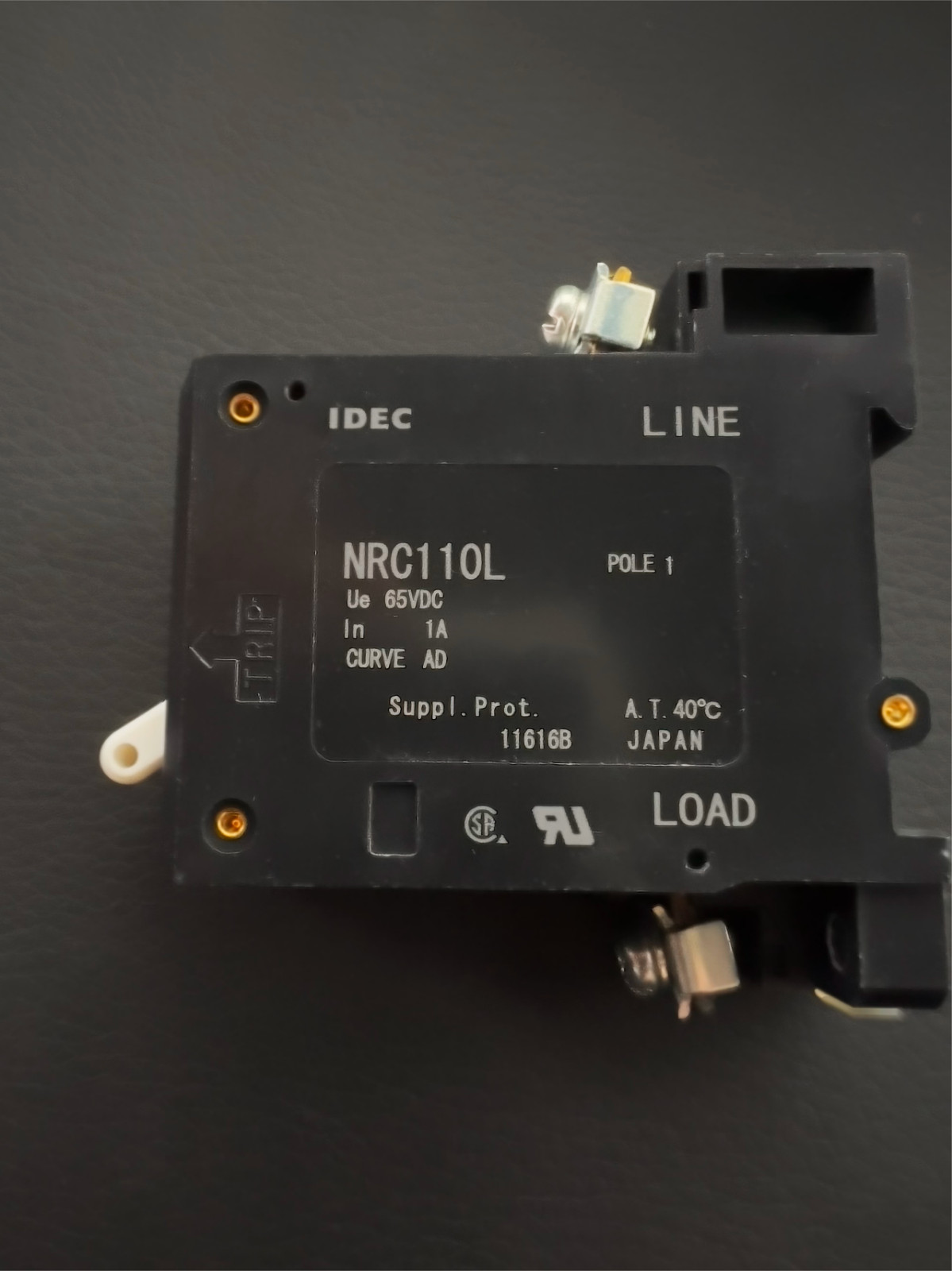 NRC110L-1AAD IDEC Circuit Breaker 1Pole 1A 65V DC A Trip Lever Actuator