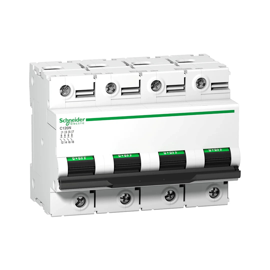 Schneider Acti9 C120N A9N18372 4P 80A C Curve 10kA MCB Circuit Breaker