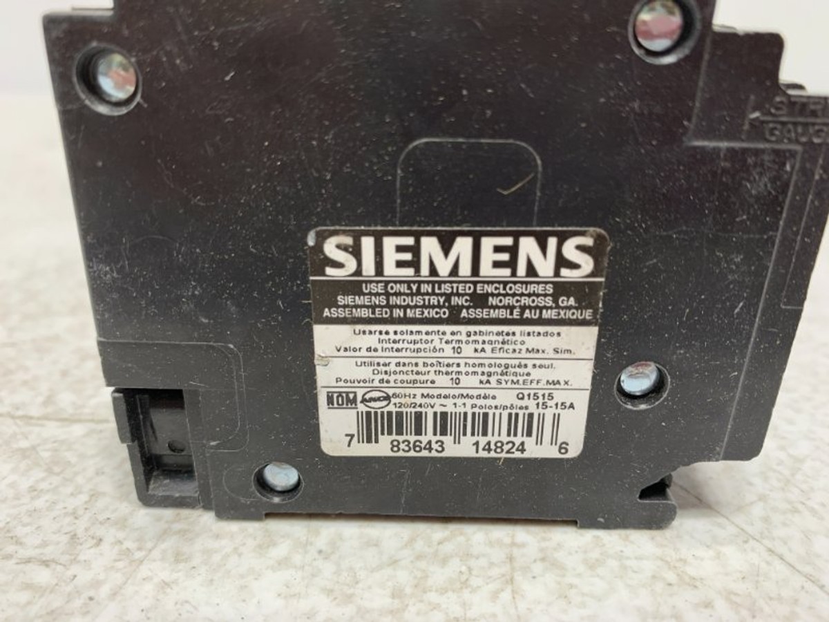 Siemens Q1515 Tandem Circuit Breaker 15A 120/240V 1-Pole