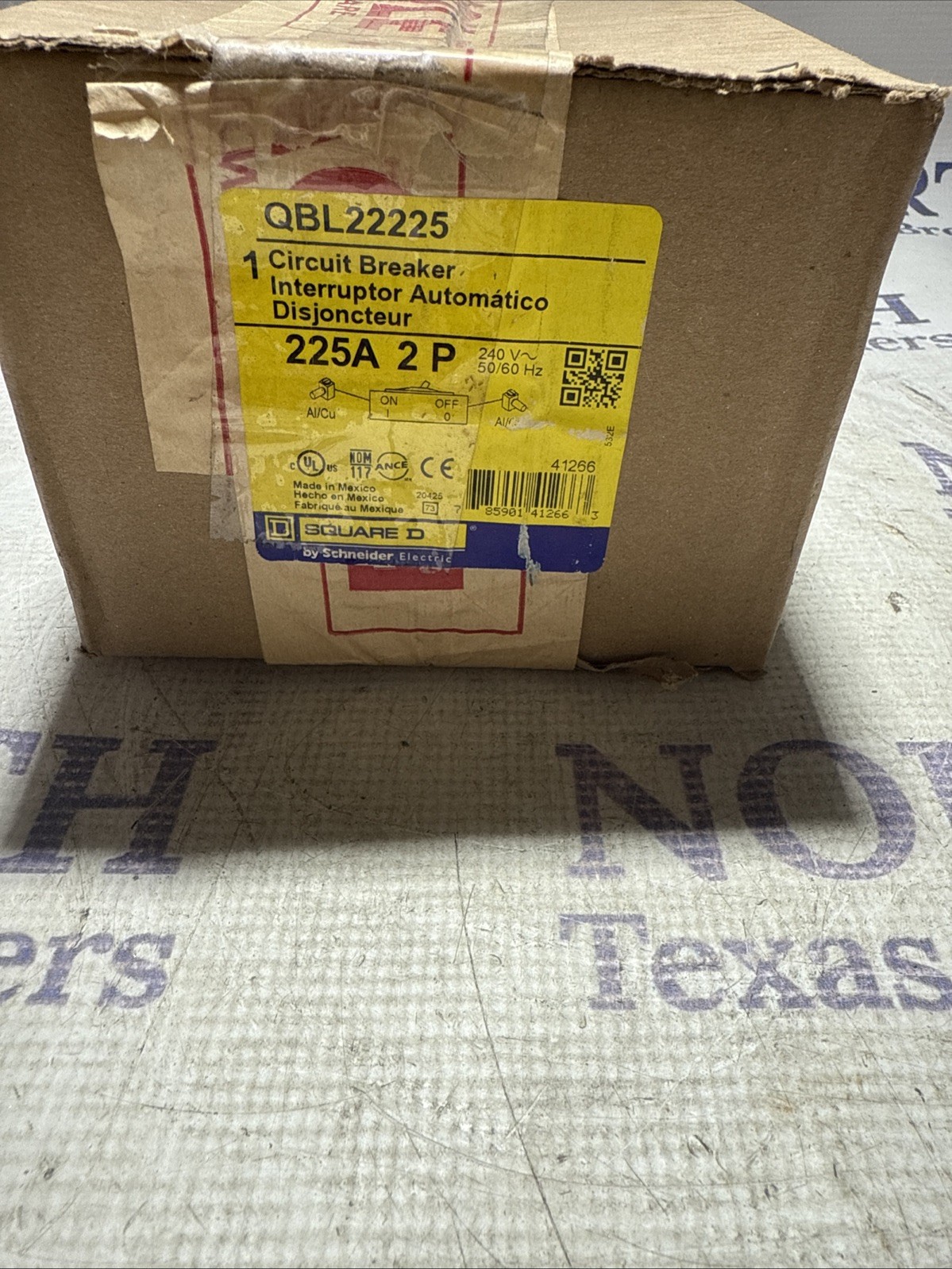 NEW QBL22225 SQUARE D 2 POLE 225AMP 240V 10KA POWERPACT CIRCUIT BREAKER