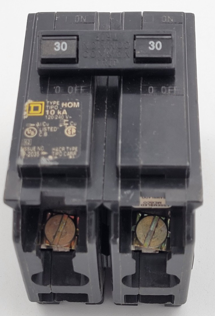 Square D HOM230 30 Amp 2-Pole 120/240 V Homeline Circuit Breaker USED