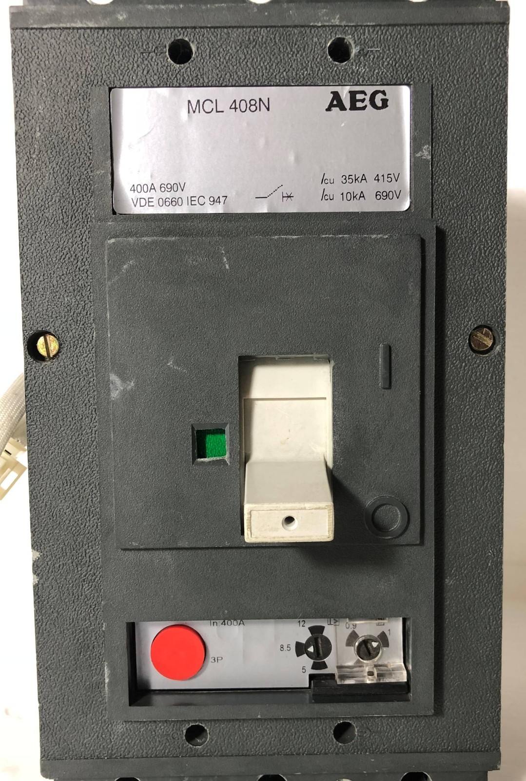 AEG MCL408N 400A Circuit Breaker w/ 400 Amp Trip MCLbs408N 690V 3 Pole MCL 408N