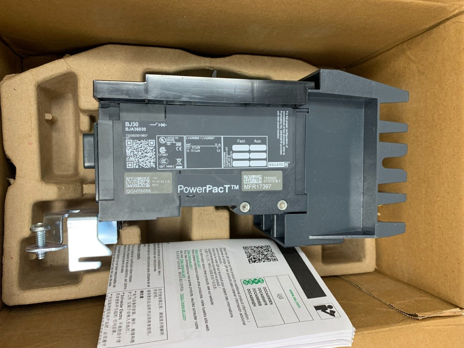 Square D BJA36030 30A PowerPacT I-Line Molded Case Circuit Breaker 600V 3P