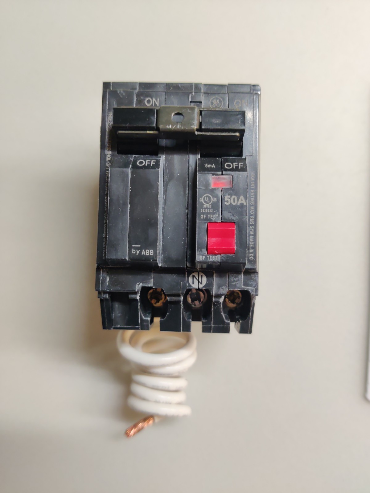 GE 50 Amp 240-Volts Double Pole Ground Fault Breaker with Self-Test