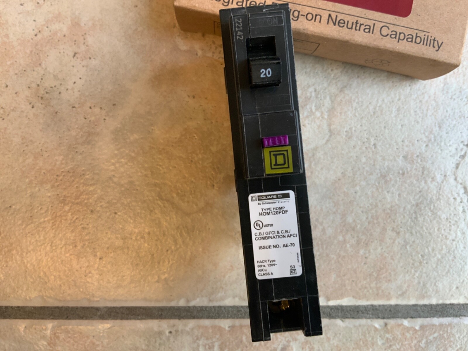 SQUARE D HOM120PDF 20 A Circuit Breaker Combination Arc-fault Ground Fault
