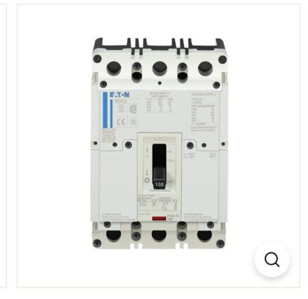 Eaton PDG23M0100TFFL MOLDED CASE CIRCUIT BREAKER, 100 AMP, 3 POLE, 600V