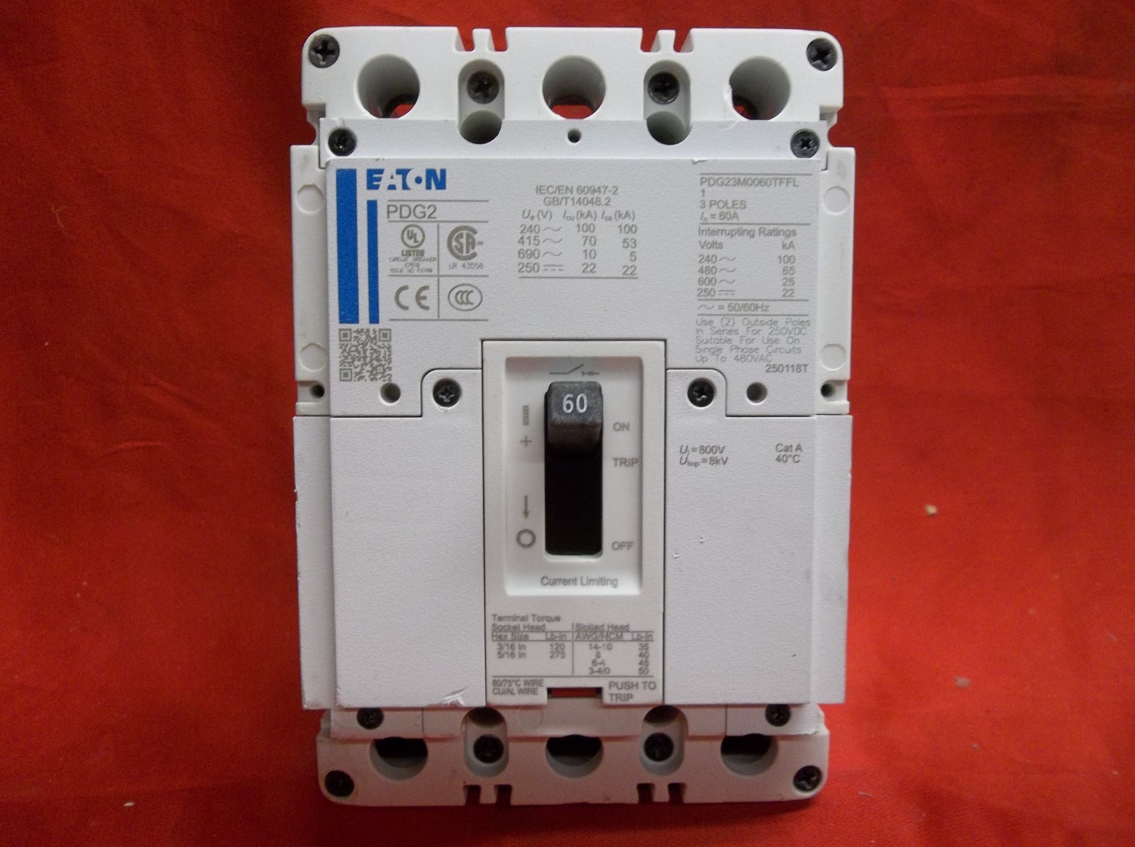 EATON PDG23M0060TFFL circuit breaker 9125a7