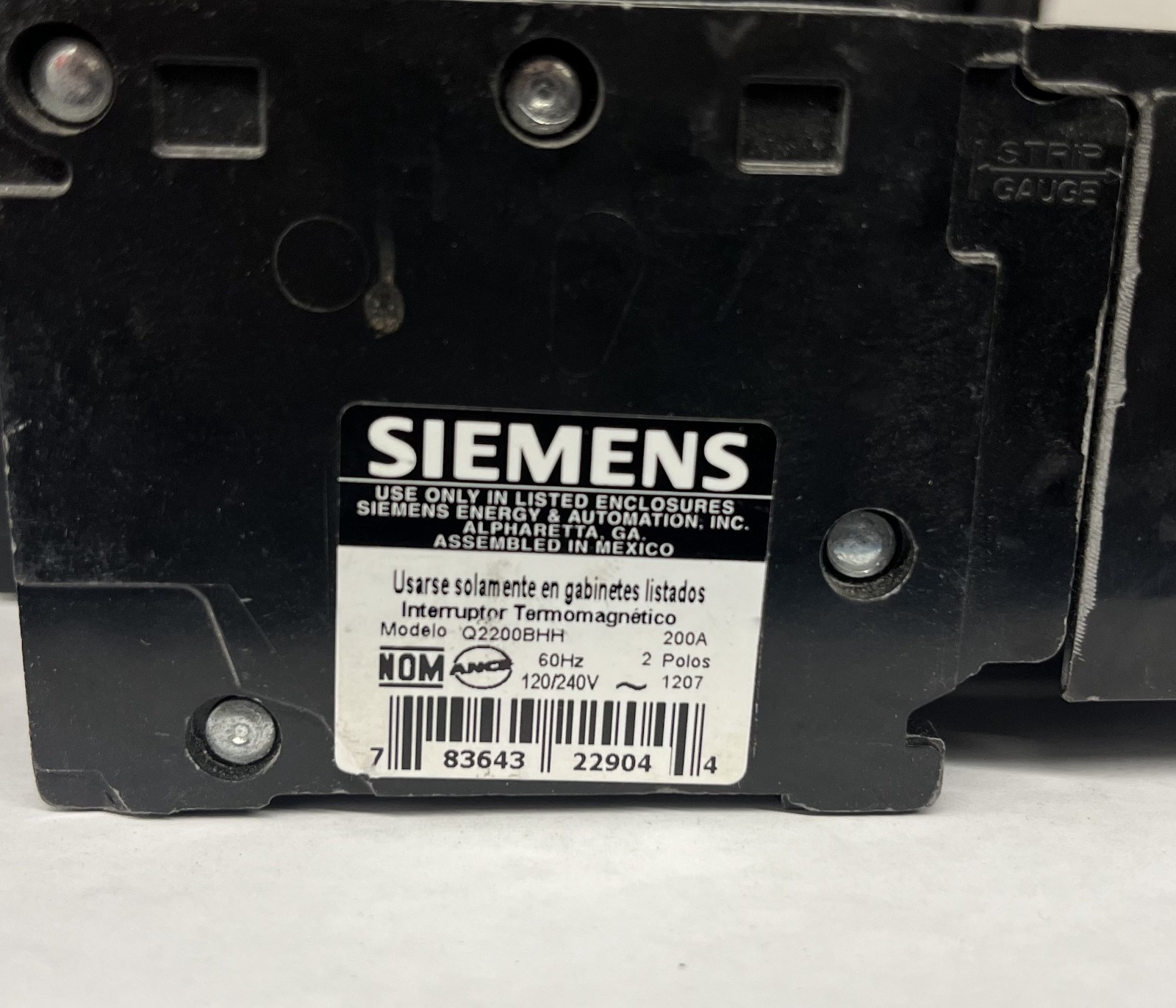 SIEMENS Q2200BHH 2P 200A 120/240VAC CIRCUIT BRKR *NEW OLD STOCK* PRICE PER EACH