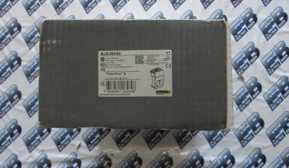 Square D BJA36040 Circuit Breaker 40 Amp 600 Volt 3 Pole 65K -NEW-B