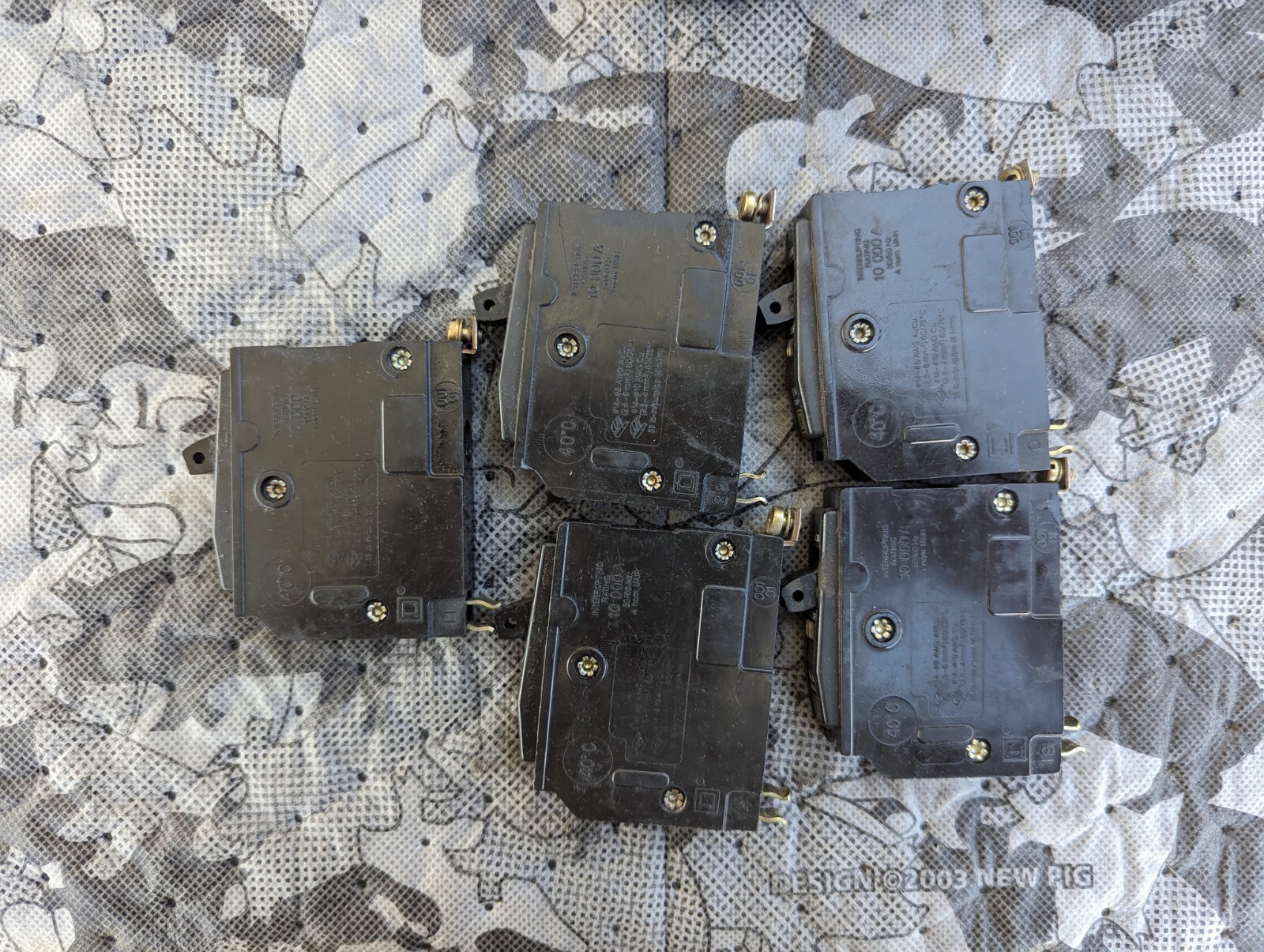 Lot Of 5-Square D QOB120 Circuit Breaker 120/240V QOB QOB-120 20 Amp 1 Pole
