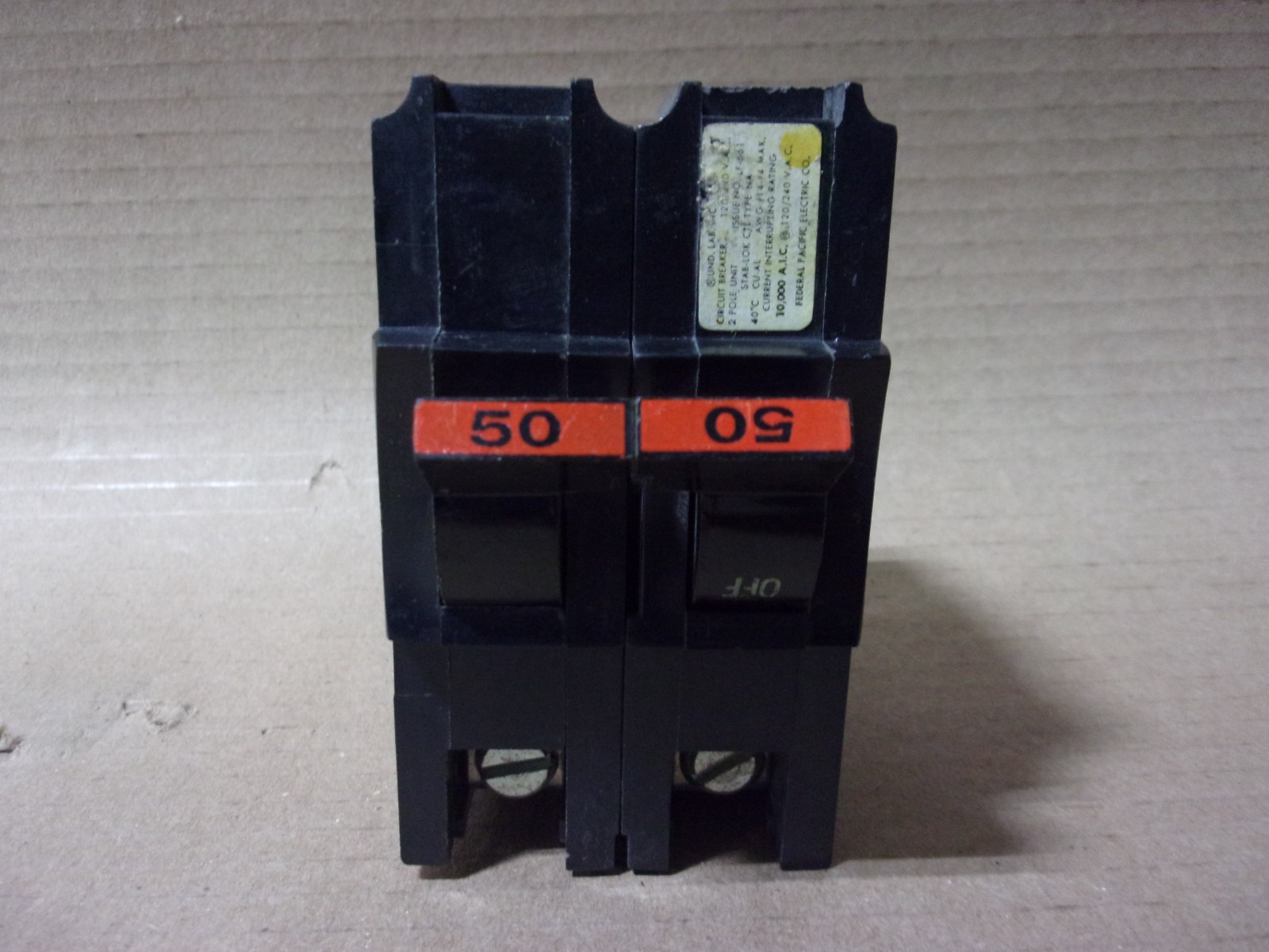 NEW FEDERAL PACIFIC FPE NA250 2 Pole 50 Amp 240V Stab-Lok Circuit Breaker NNB