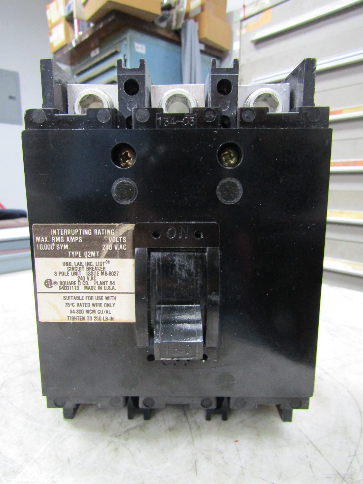 💥SQUARE D 150 AMP CIRCUIT BREAKER 3 POLE 240 VAC Q2M3150MT