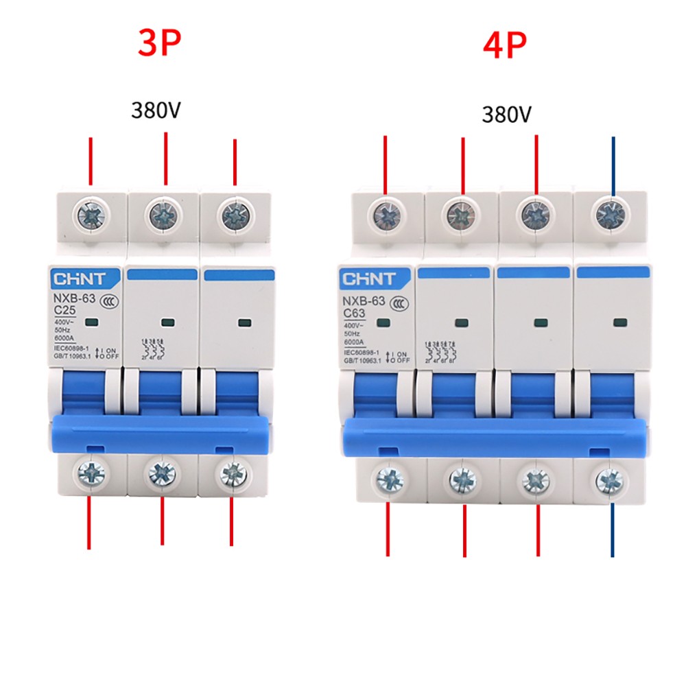 Miniature Circuit Breaker MCB 1/2/3/4 Pole with Light Indicator 1Amp – 125 Amp