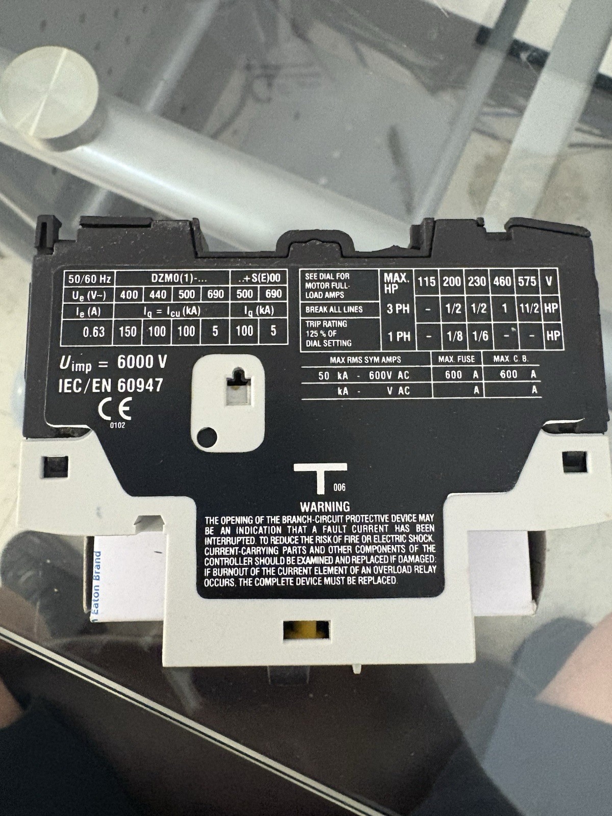 Eaton Moeller PKZM0-0.63 XTPRP63BC1NL Motor Circuit Breaker 0.4-0.63A New