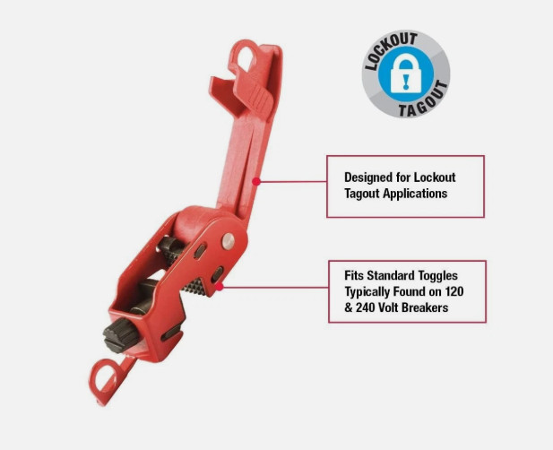 Master Lock Red Electrical Box Circuit Breaker Lockout 493B Grip Tight – New