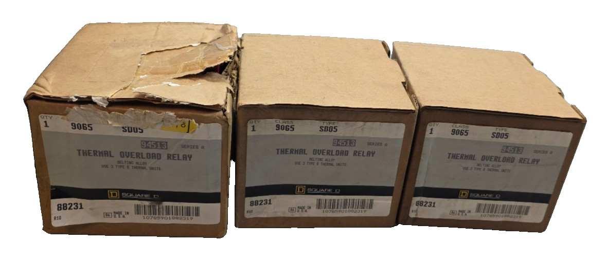 3Pcs Square D 9065SD05 Series A Thermal Overload Relay 88231 NIB