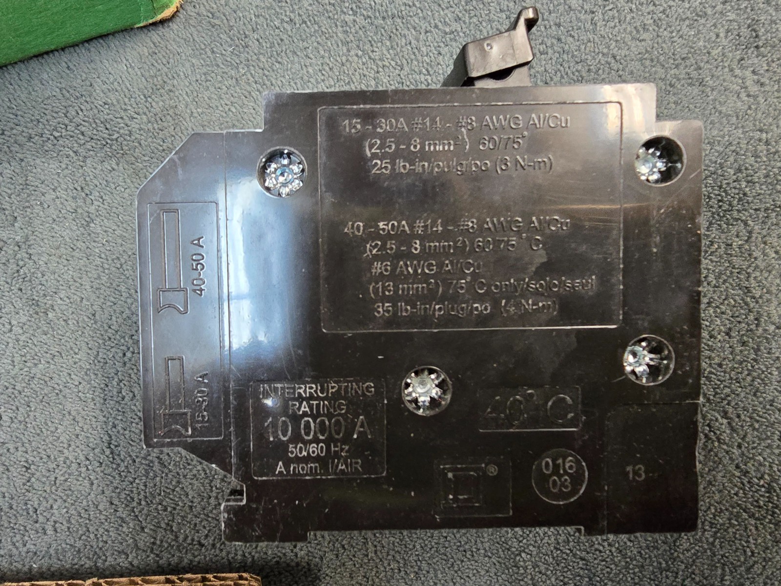 (5) Square D Homeline 1-20 Amp 2-Pole, 1-25 Amp 2-Pole Quad Tandem Circuit Break