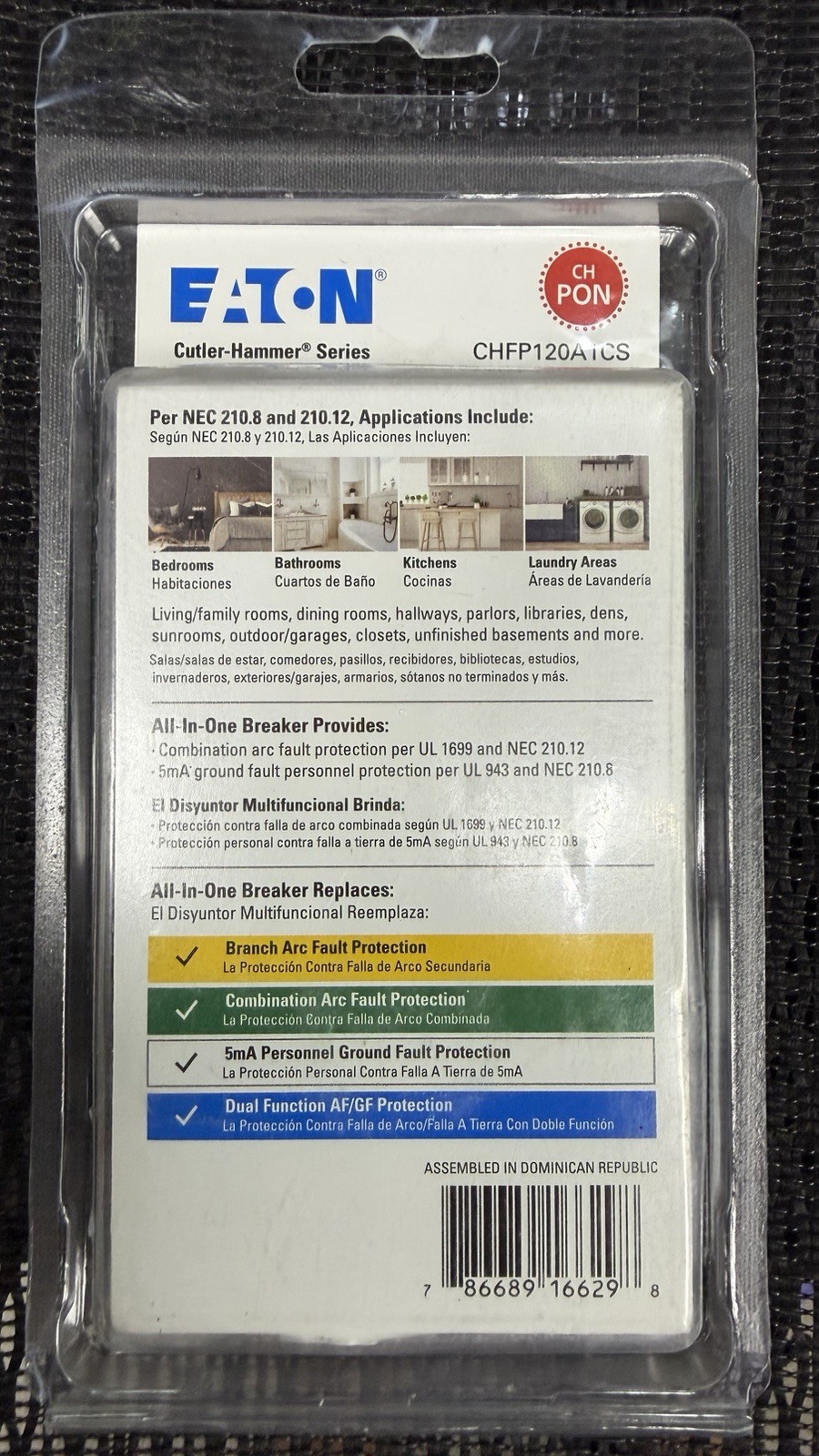 Eaton CHFP120A1CS All-In-One Breaker 20AMP, Single Pole. New,