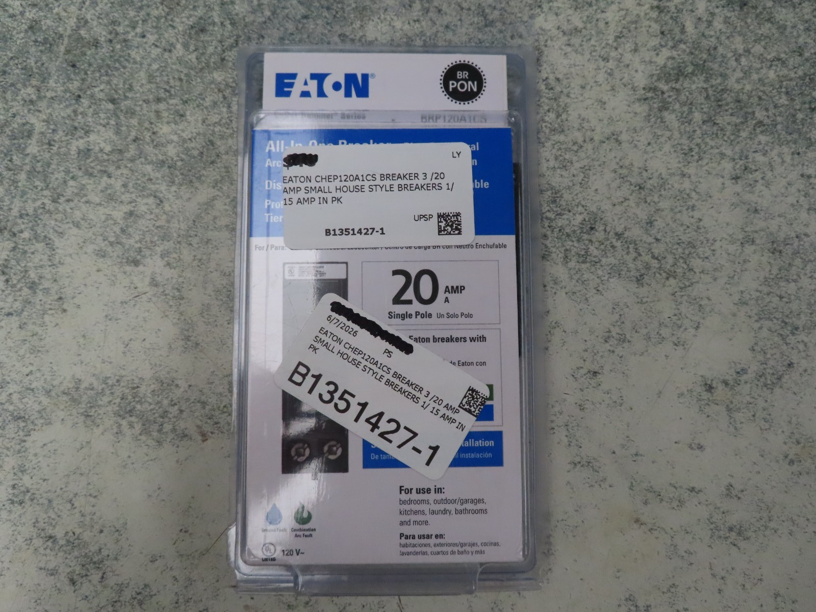 Eaton BRP120A1CS – 20A – All In One Breaker
