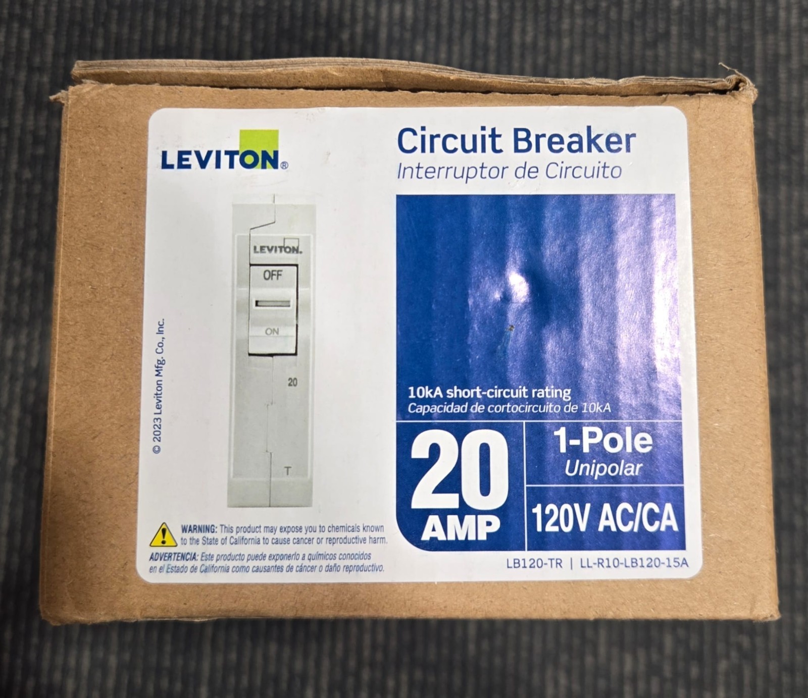 20A R10-LB120-TR LB120-T Leviton Circuit Breaker Standard 10 Pack