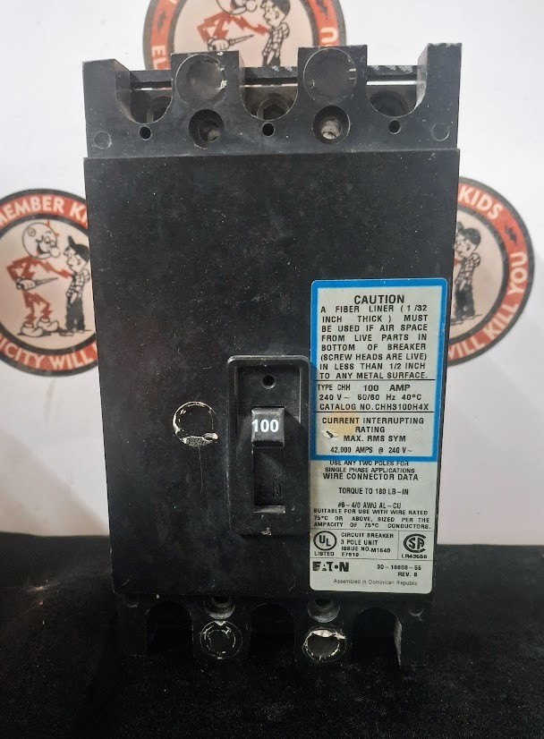CUTLER-HAMMER CHH31004HX 100 AMP 3-POLE 240V Circuit Breaker SHIPS SAME DAY