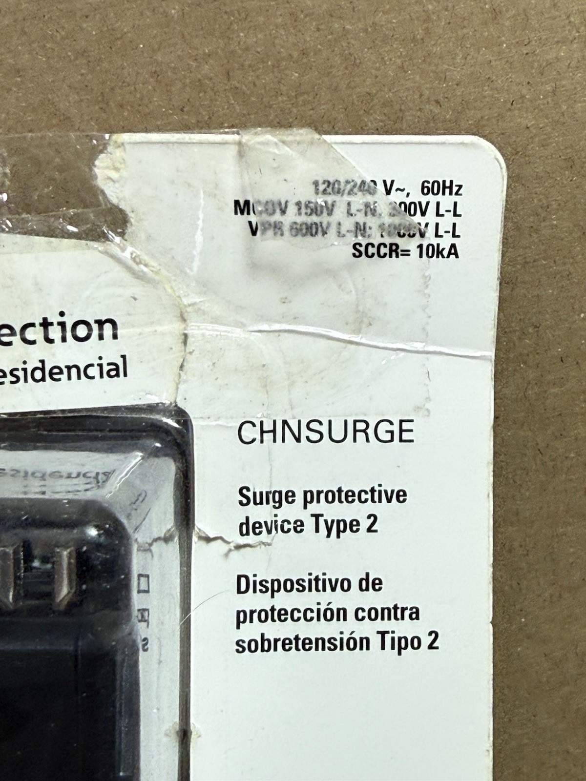 CH Eaton Surge Protector CHNSURGE 120/240 V Cutler Hammer Type 2
