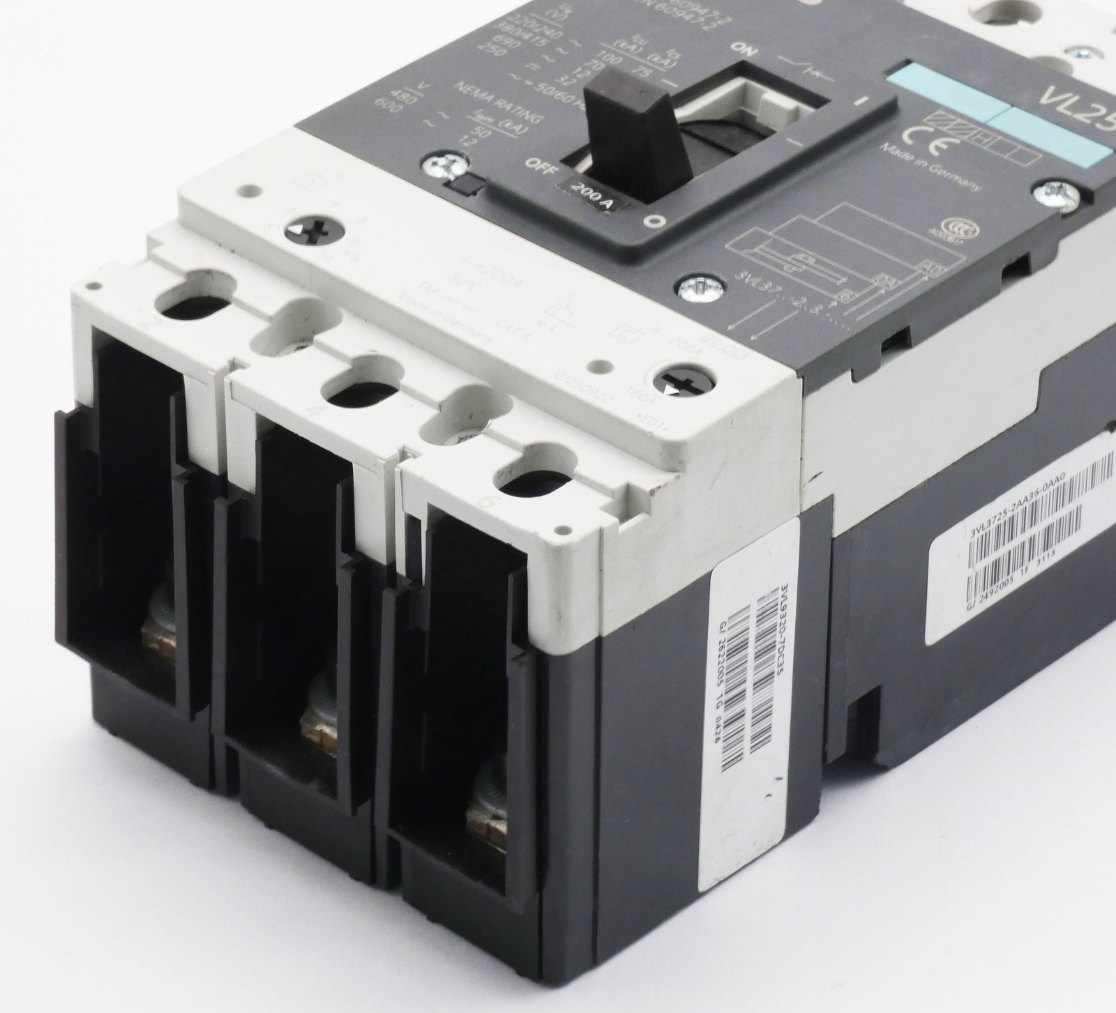 Siemens 3VL3720-2DC36-0AA0 3VL3 720-2DC36-0AA0 E:01 Circuit Breaker -used-