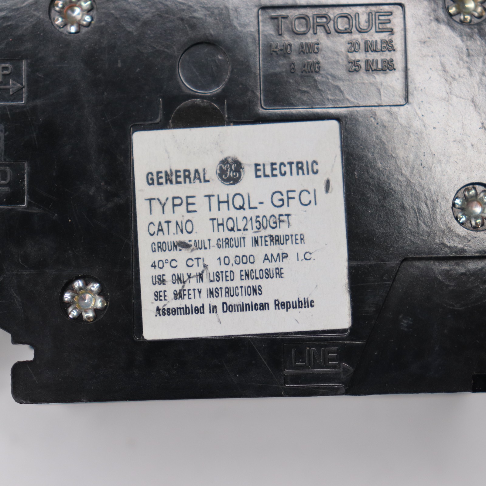 GE Plug-In Mount Type THQL Feeder Self-Test Ground Fault Circuit Interrupter