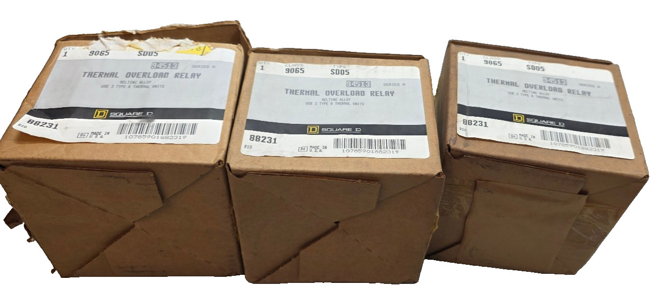 3Pcs Square D 9065SD05 Series A Thermal Overload Relay 88231 NIB
