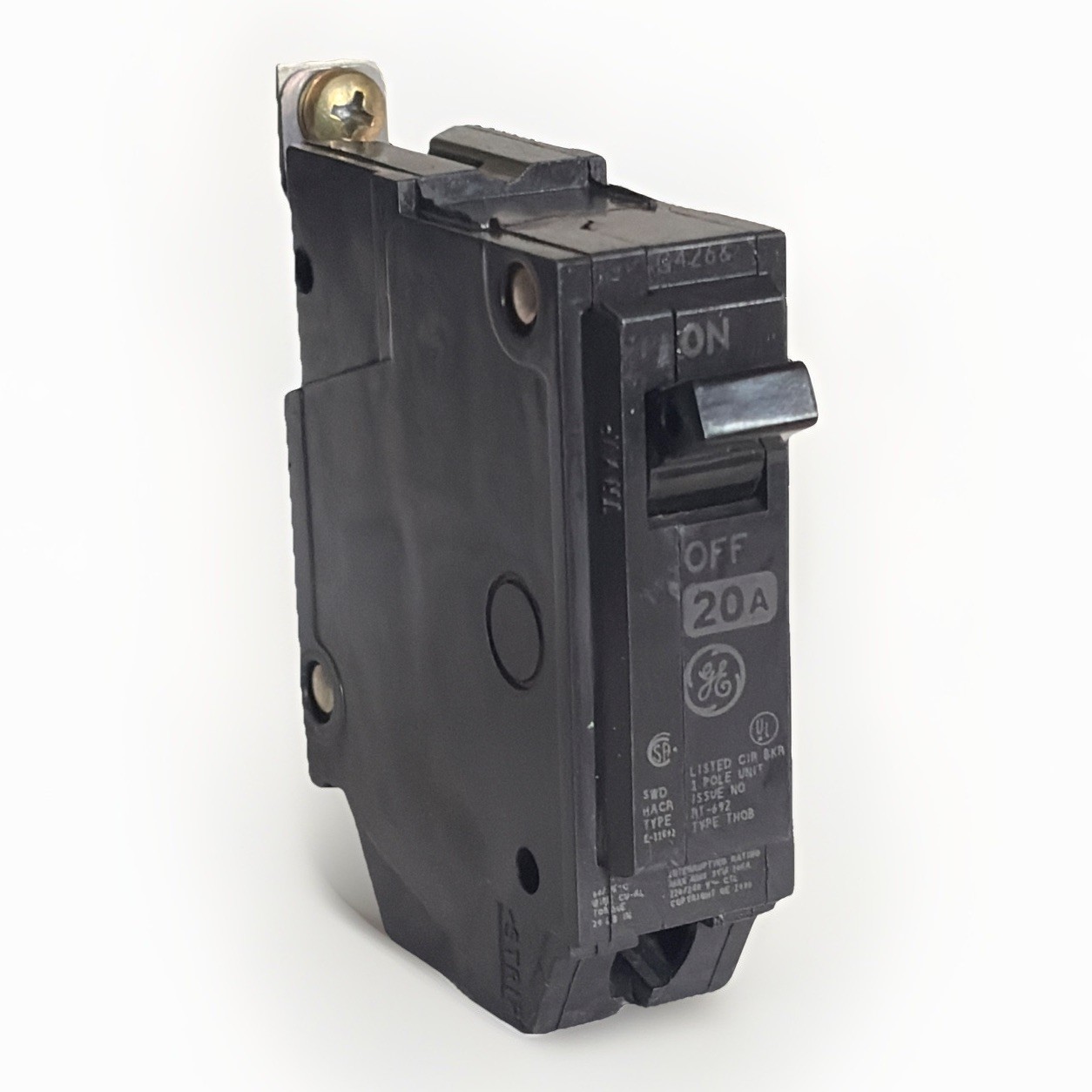 GE THQB1120 CIRCUIT BREAKER 20 AMP 120/240V 1P BOLT ON New Style Take Outs Nice