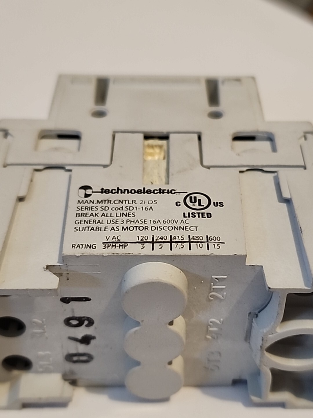 Technoelectric SD1-016 Gen Use – Motor – Disconnect Switch 16A 600V – 3 Phase