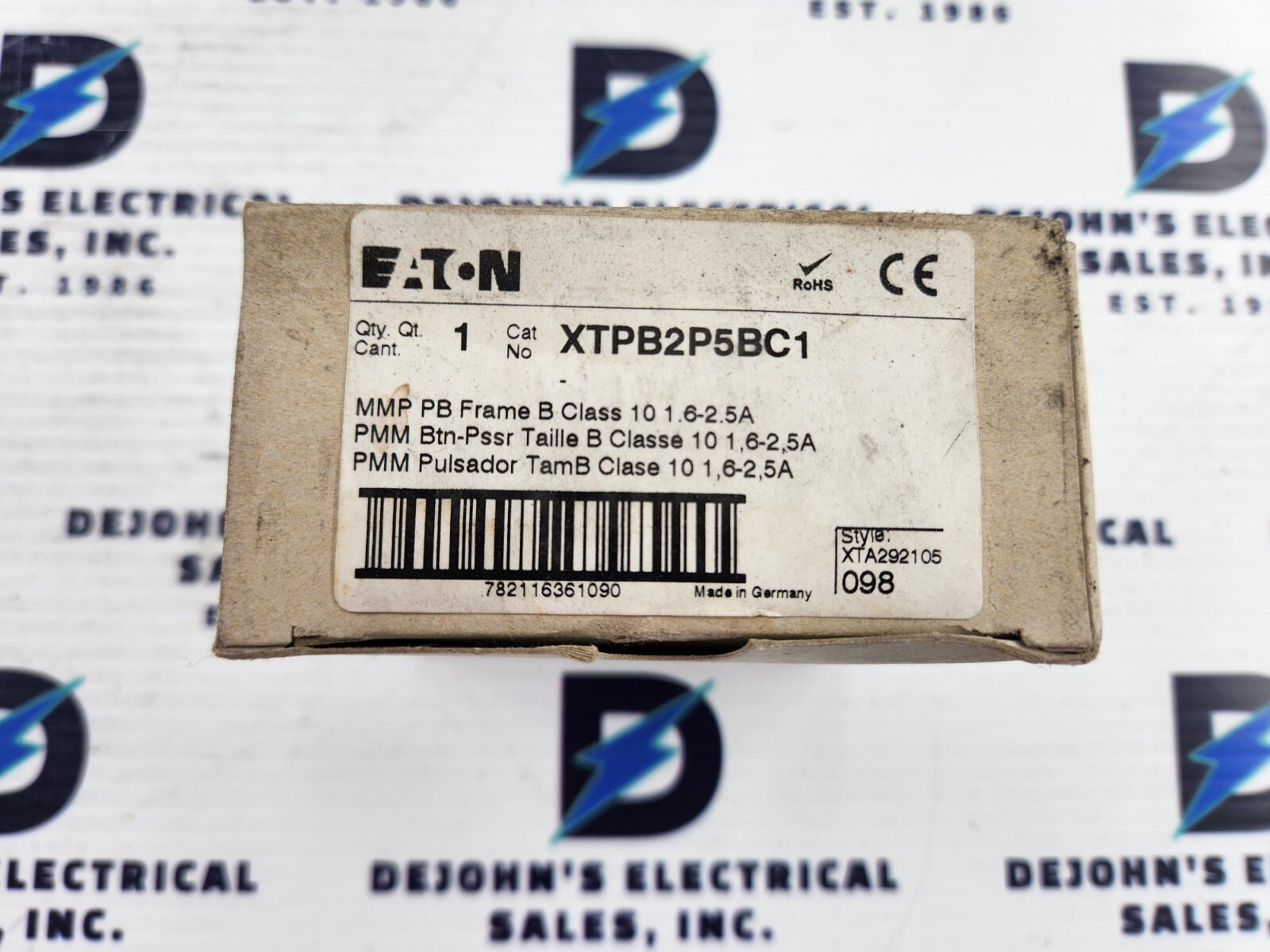 EATON XTPB2P5BC1 MANUAL MOTOR CONTROL, PROTECTIVE CIRCUIT BREAKER, NEW SURPLUS