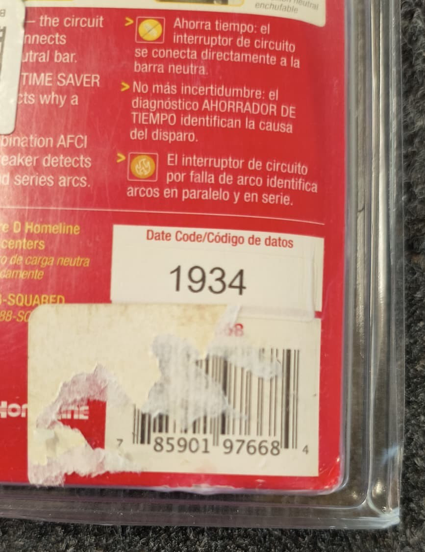 Square D Homeline HOM120PCAFIC Plug-On Neutral CAFI 1P 20A – New , A1