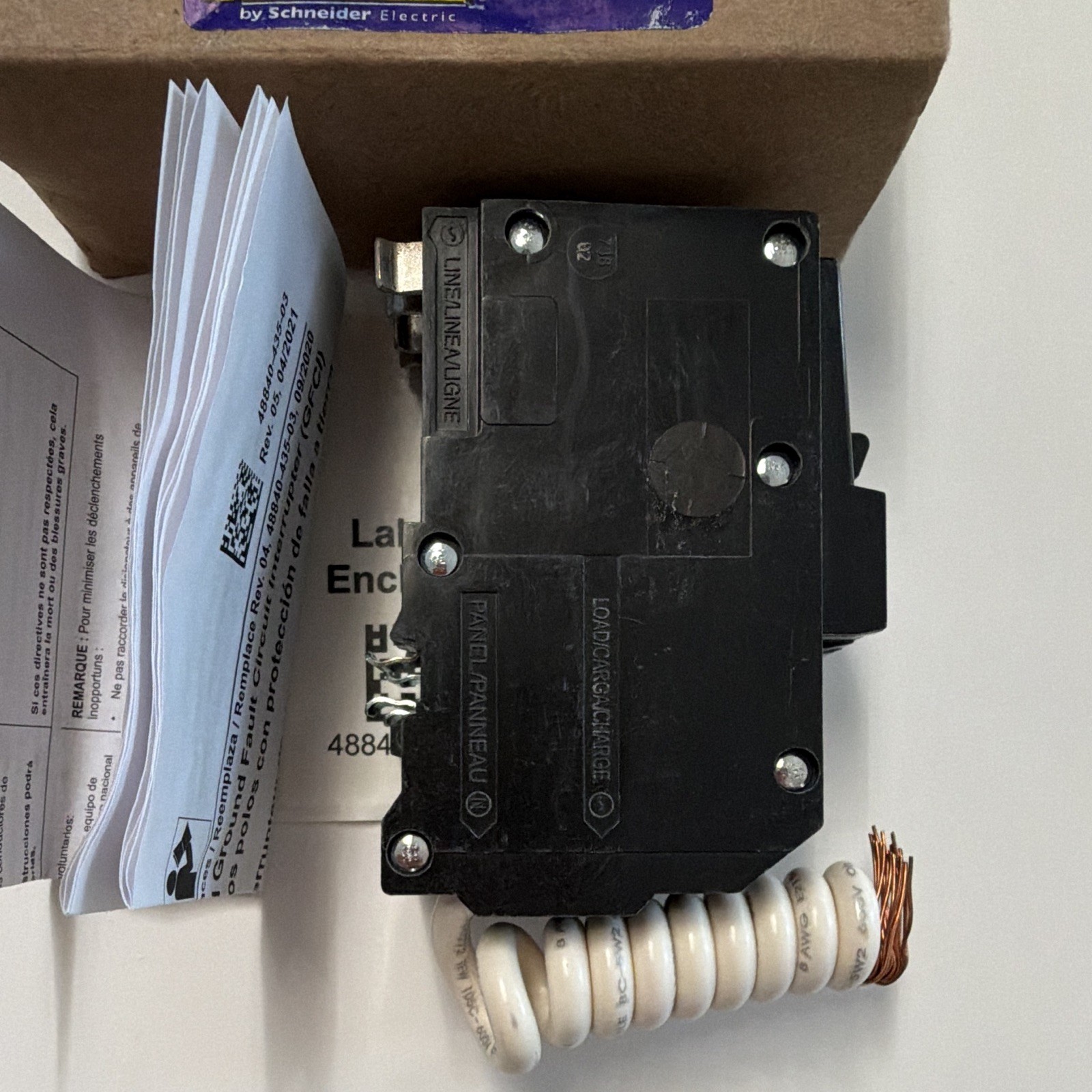 Square D QO240GFI 40A GFCI Circuit Breaker 2-Pole Test Button 120/240V