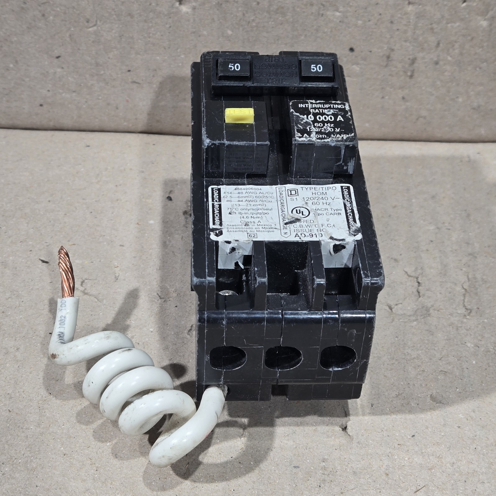 Square D HOM250GFI 50 Amp GFCI Circuit Breaker