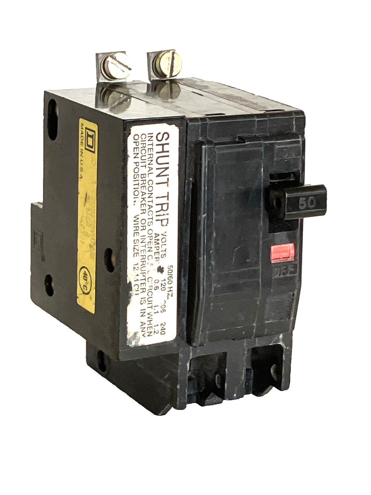 Square D QO250VH1021 Circuit Breaker 50A 2 Pole 22kA 240V nice used.