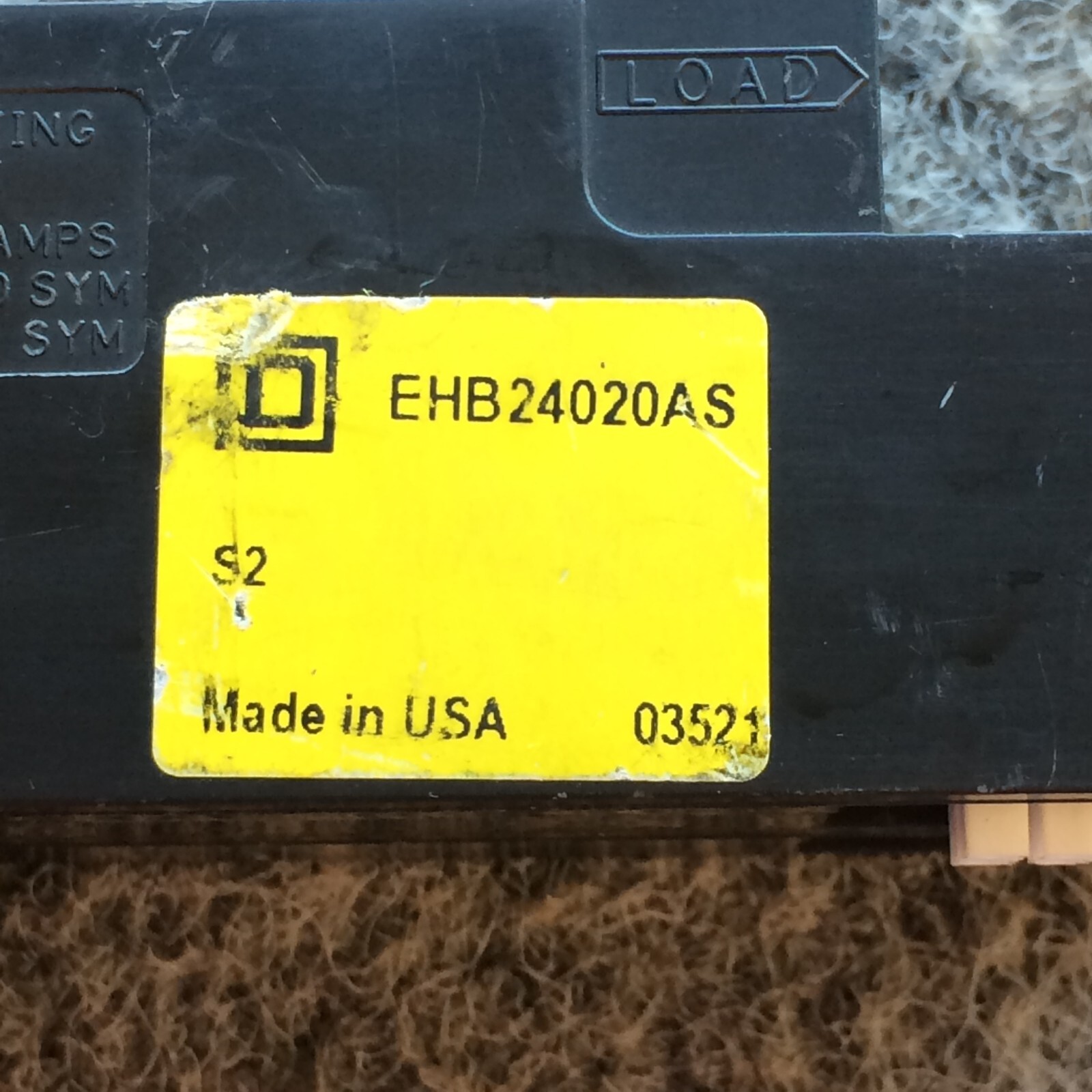 SQUARE D EHB24020AS 20 Amp 480V, Remotely Operated Circuit Breaker – WARRANTY