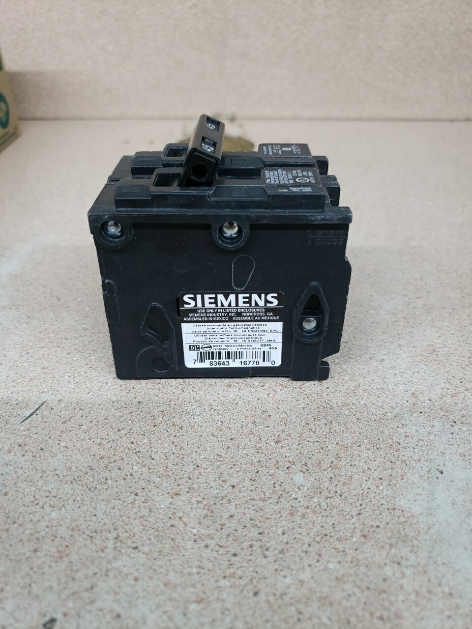 1) New! Siemens Q245 45 Amp 2 Pole 120/240V Type QP Circuit Breaker