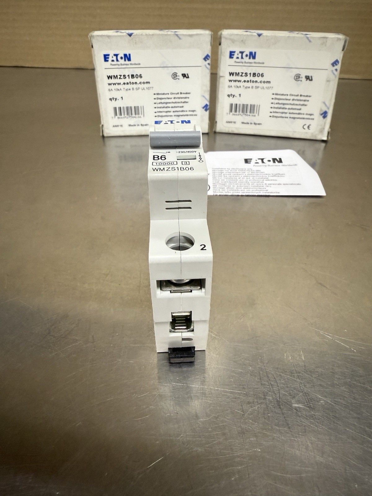 Lot of 2 Eaton WMZS1B06 Miniature Circuit Breaker 6 Amp 1 Pole 277V New In Box