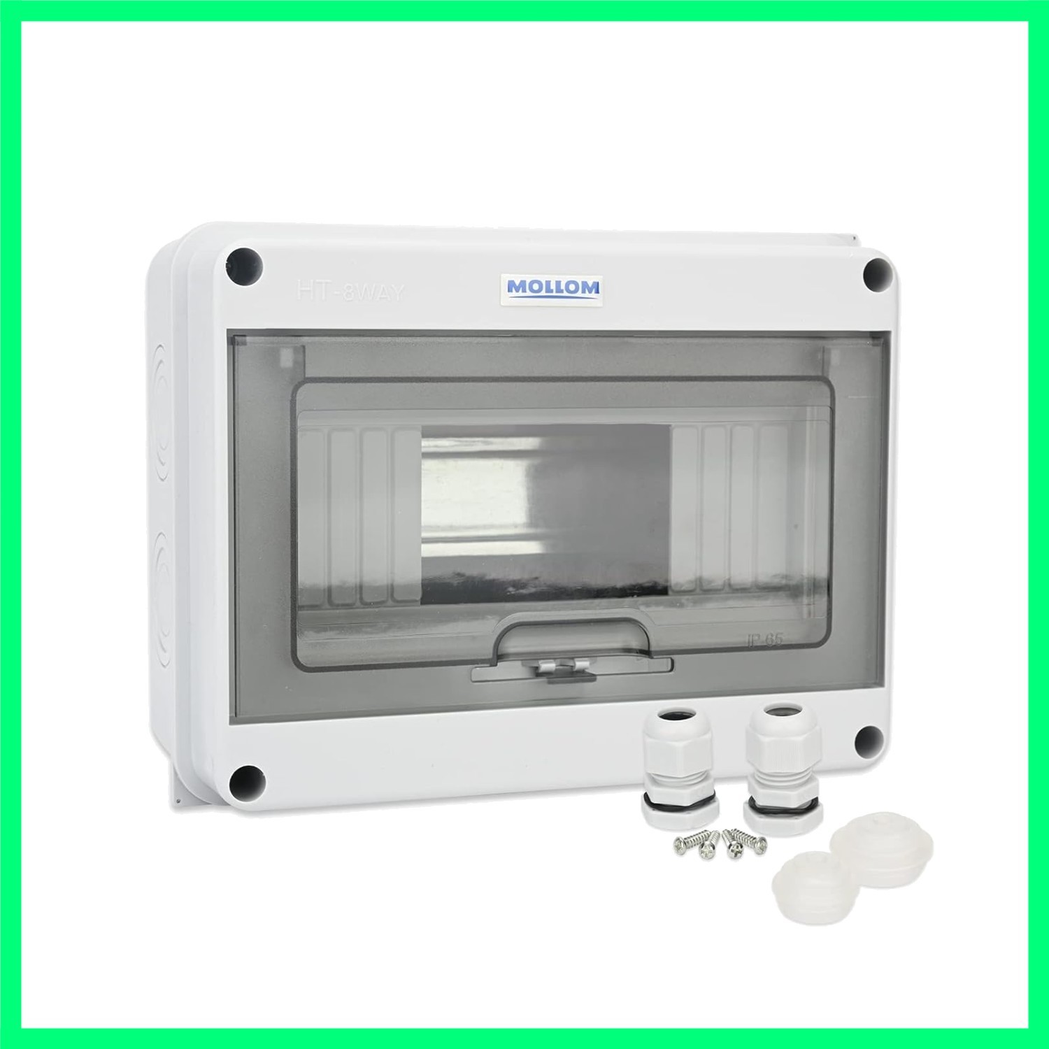 8 Way Circuit Breaker MCB Distribution Protection Box with DIN Rail, Wa…