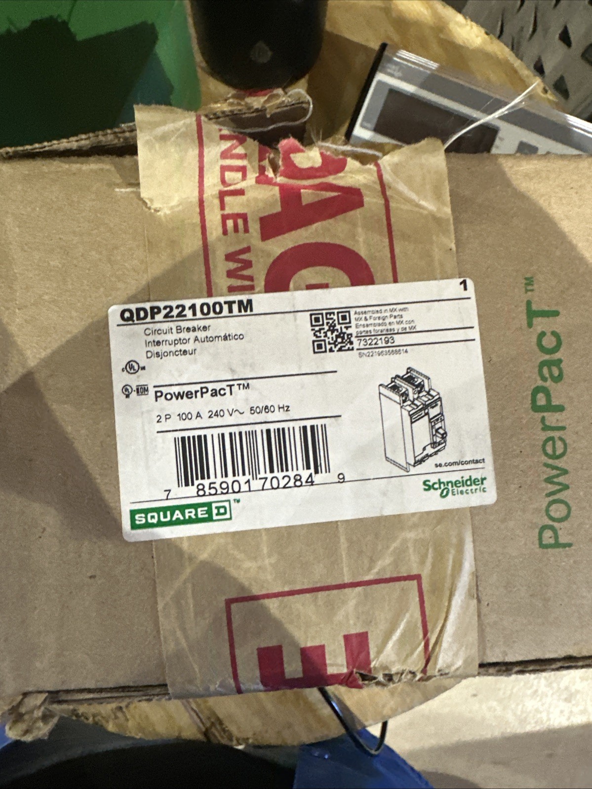 Square D 2 Pole Circuit Breaker – 100Amp (QBP22100TM)