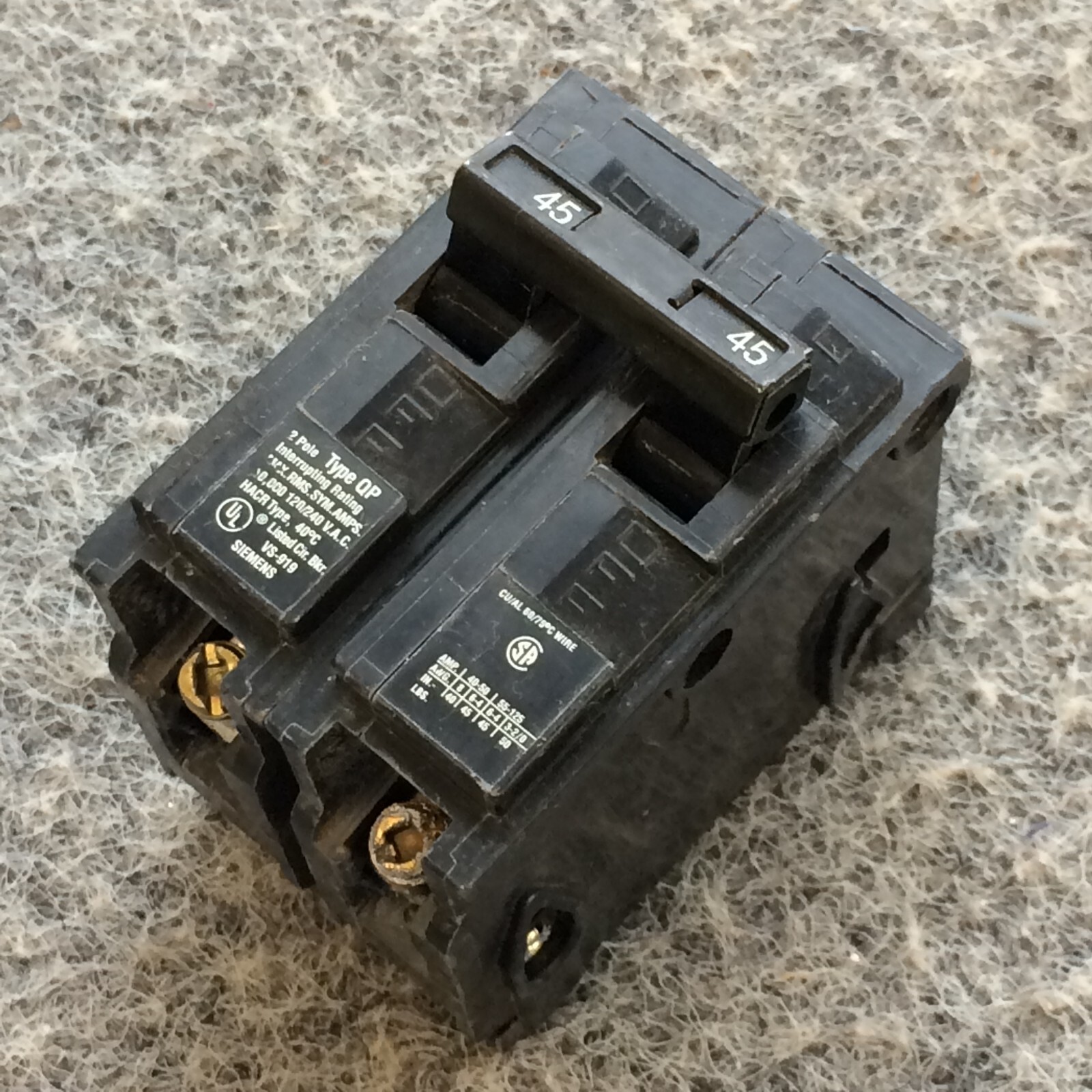 Siemens Q245 45 Amp Double-Pole Type QP Circuit Breaker