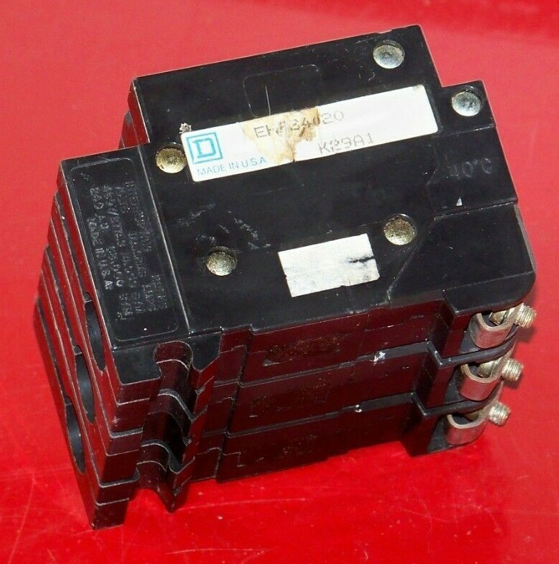 EHB34020 Square D 20 amp 480/277 volt 3 pole obsolete bolt on breaker