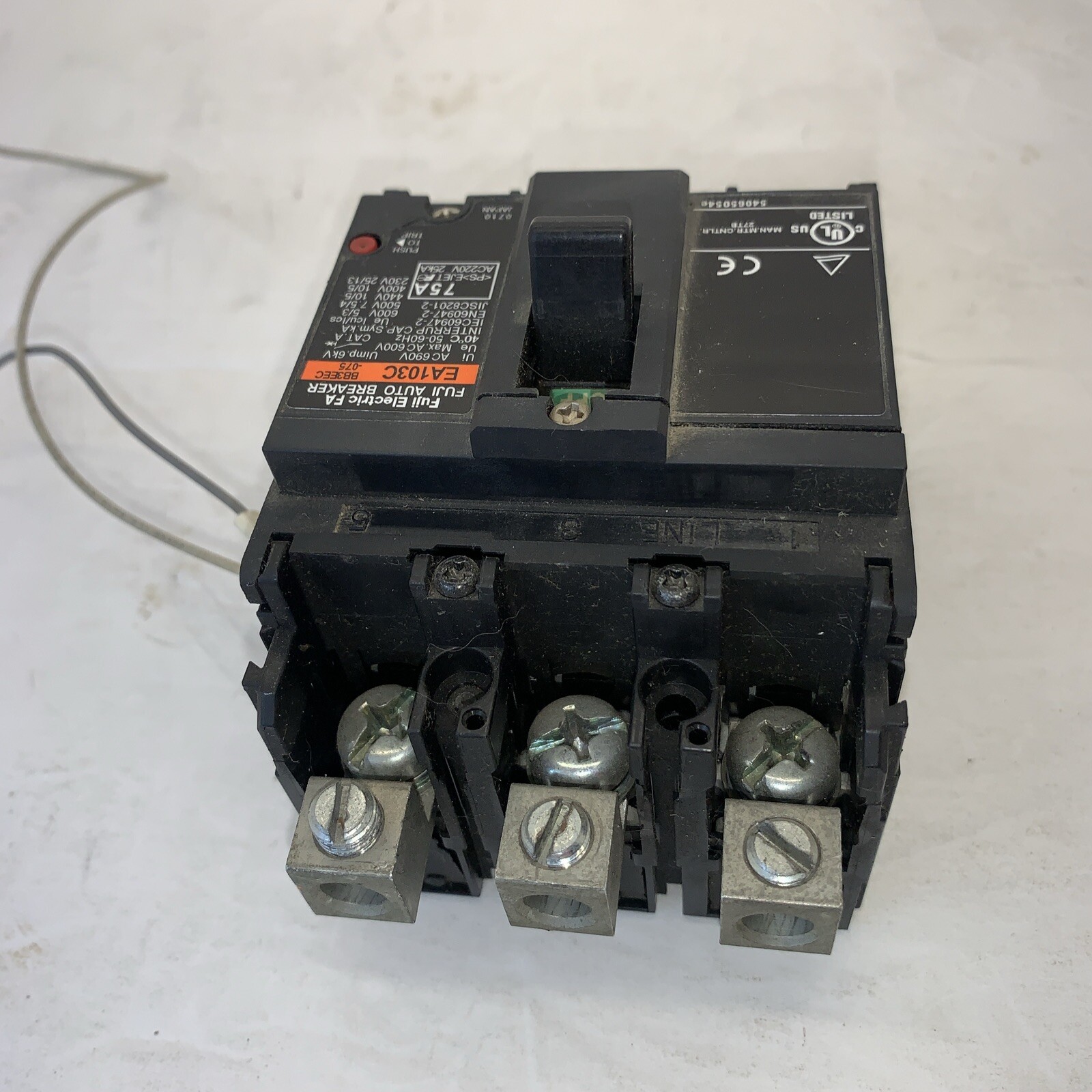 Fuji Electric FA Auto Breaker, EA103C, 60A, 600V, 3 Poles