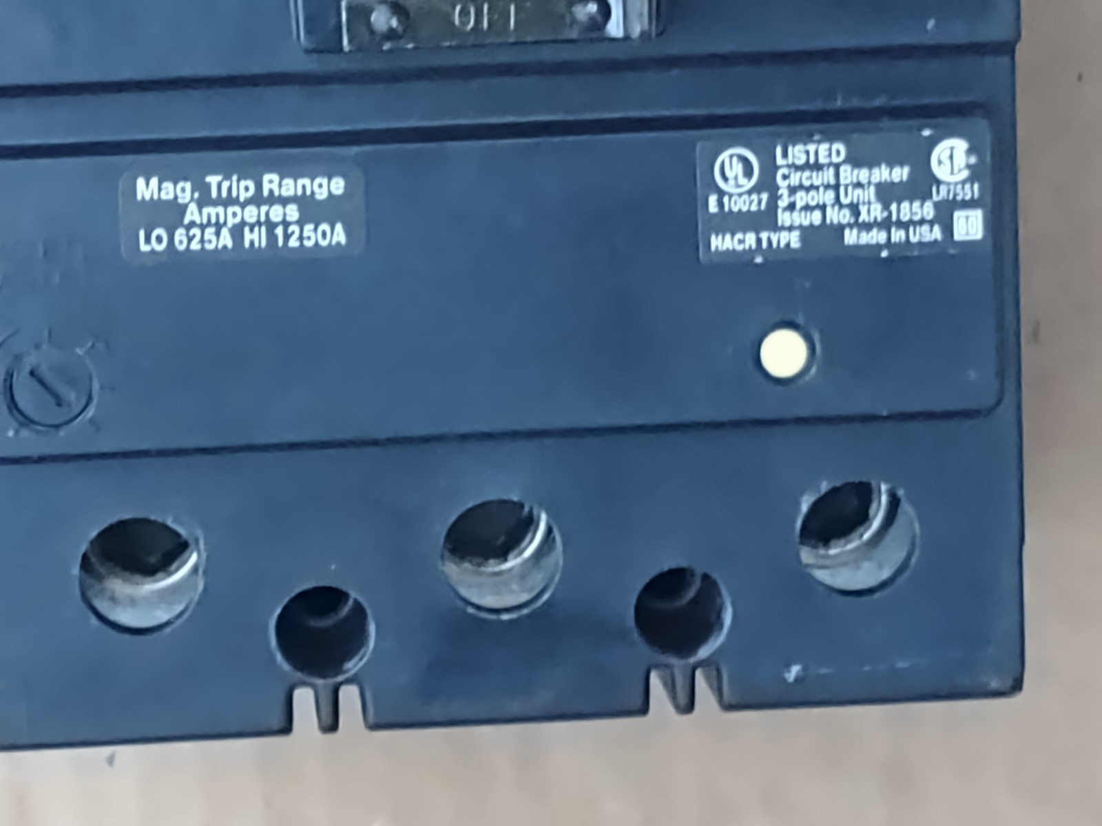 Square D KAL361256168 125A 3P Thermal-Magnetic Circuit Breaker Shunt Trip
