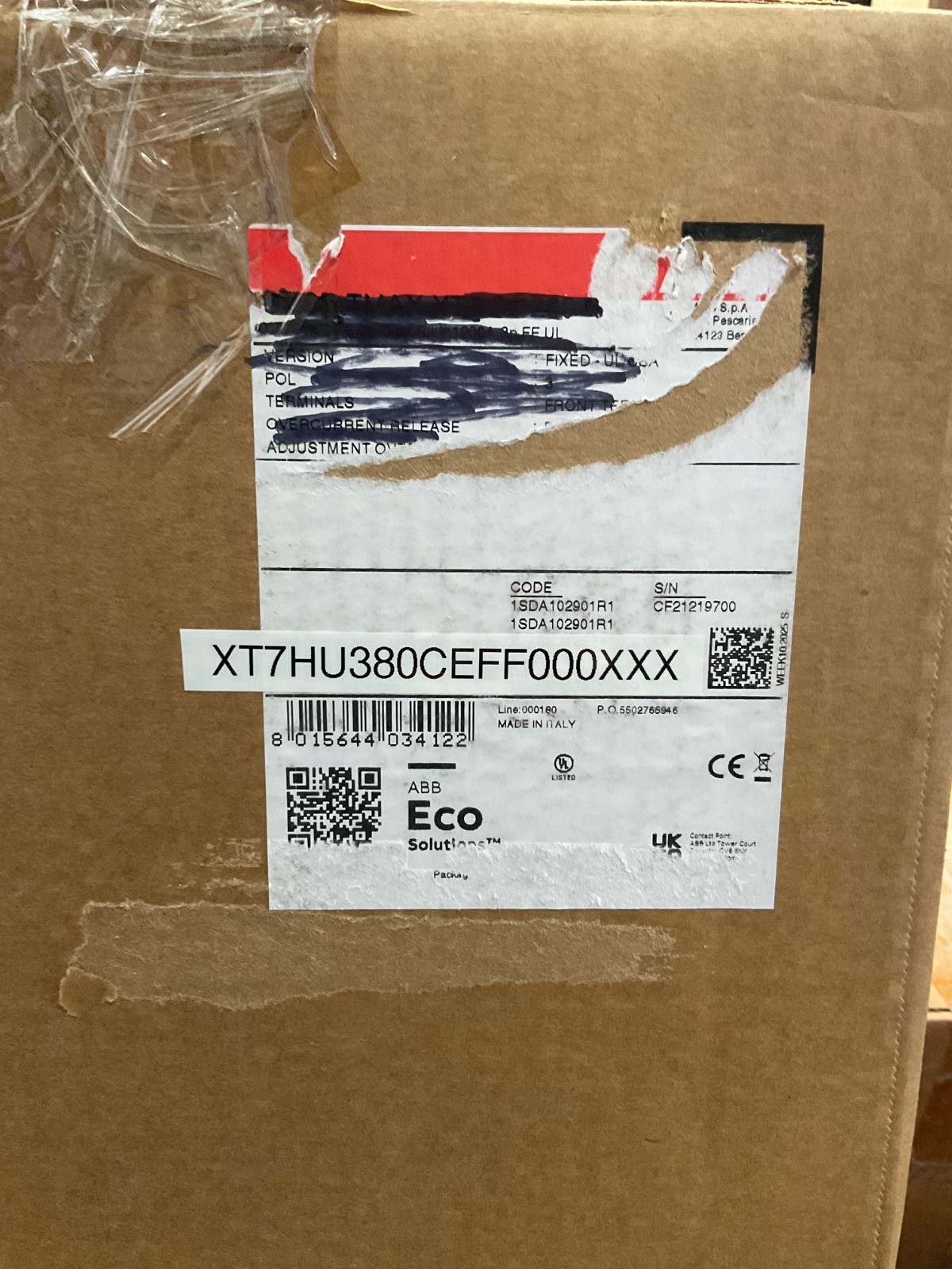 ABB XT7HU380CEFF000XXX TMAX CIRCUIT BREAKER 800 A 3P EKIP DIP LS/I NEW