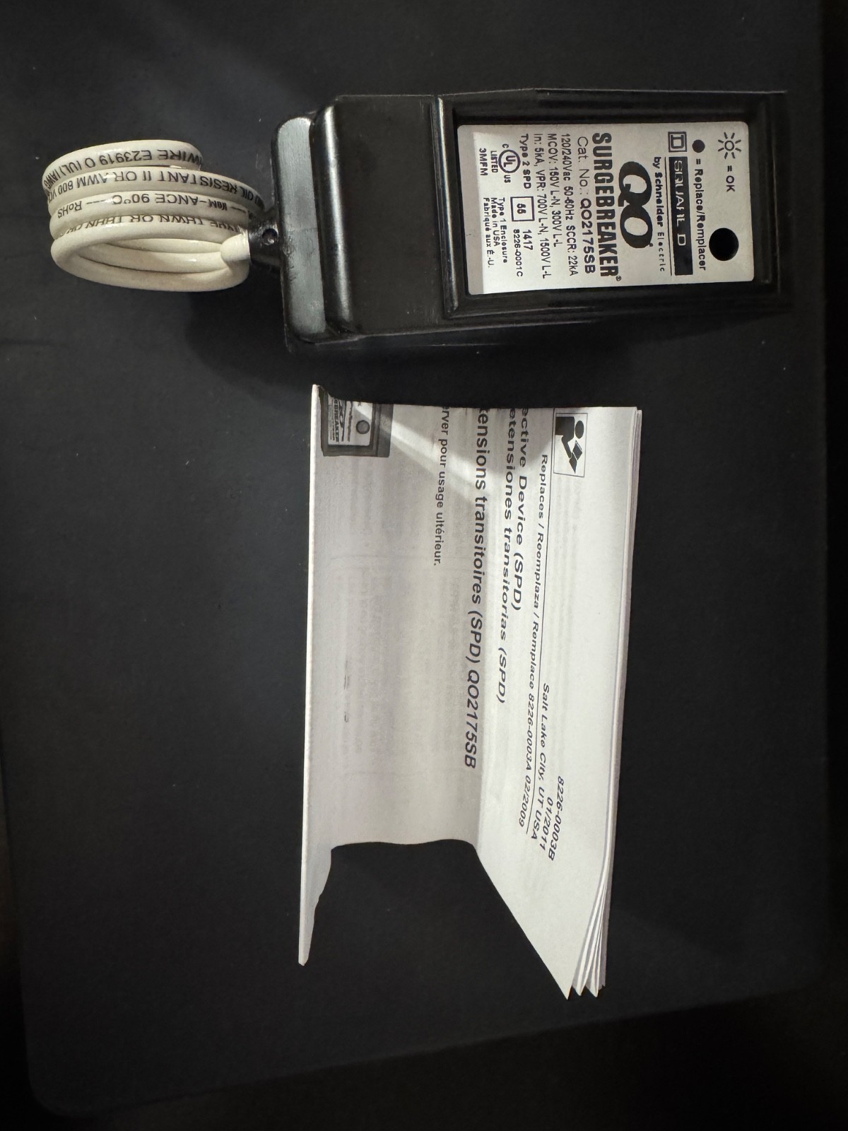 NEW Square D QO2175SB Surgebreaker, Surge Protection Device